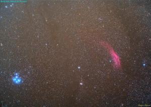 California Nebula and Pleiades