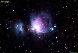 Orion nebula and Running Man nebula